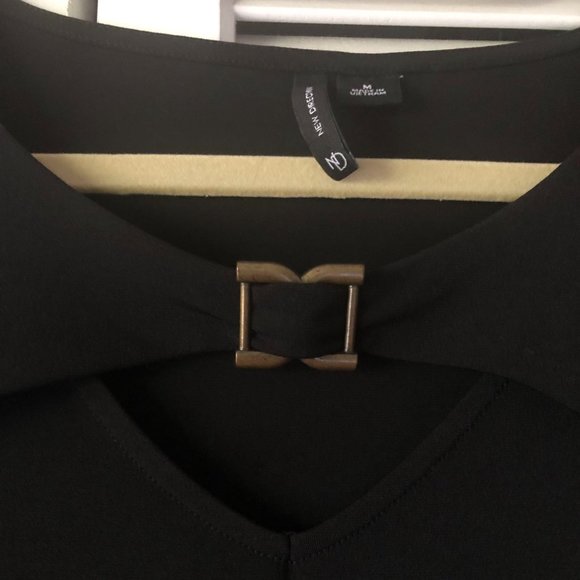 New Directions Black Polyester Blouse, Tunic, Size Medium - Picture 3 of 11